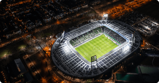 Stadium view from drone